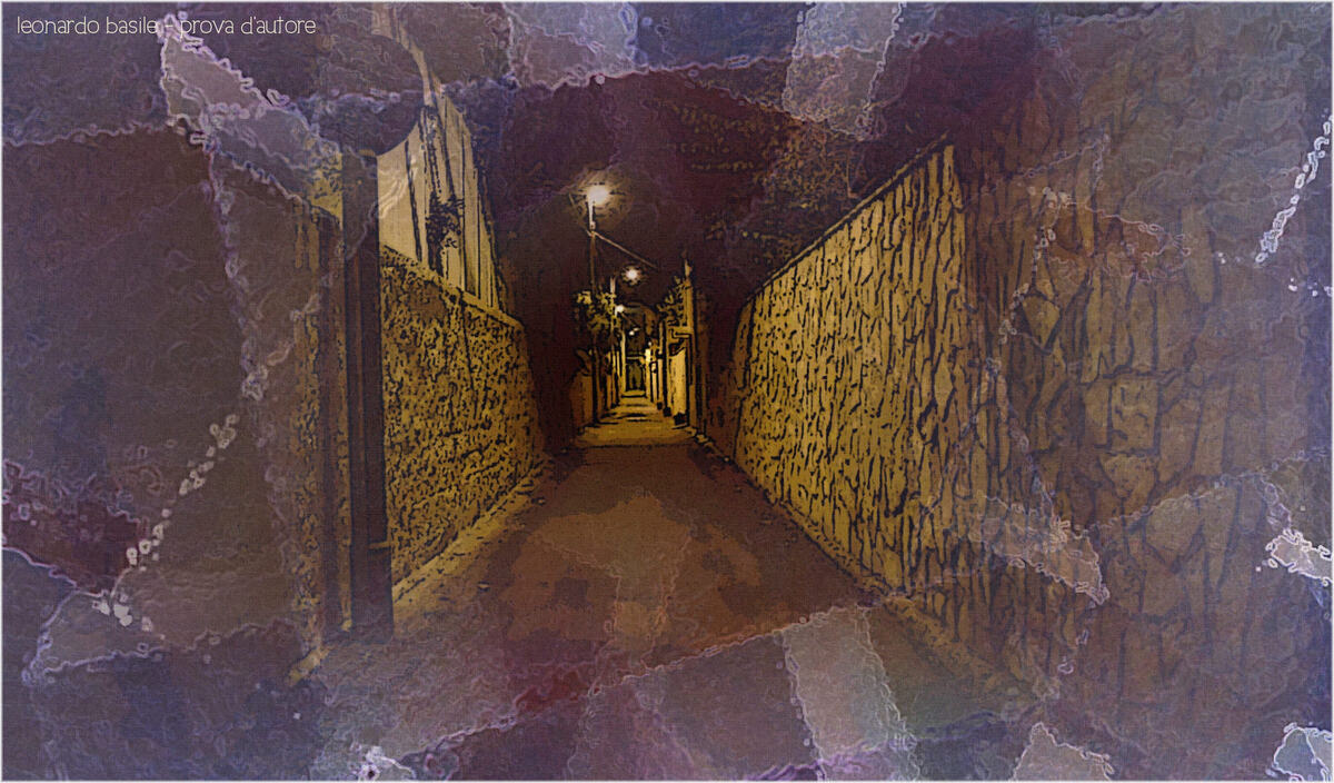 Elaborazione grafica di Leonardo Basile, mescolanze di due sue immagini fotografiche: Scorci di S.Spirito e Rilievo policromico. - 6